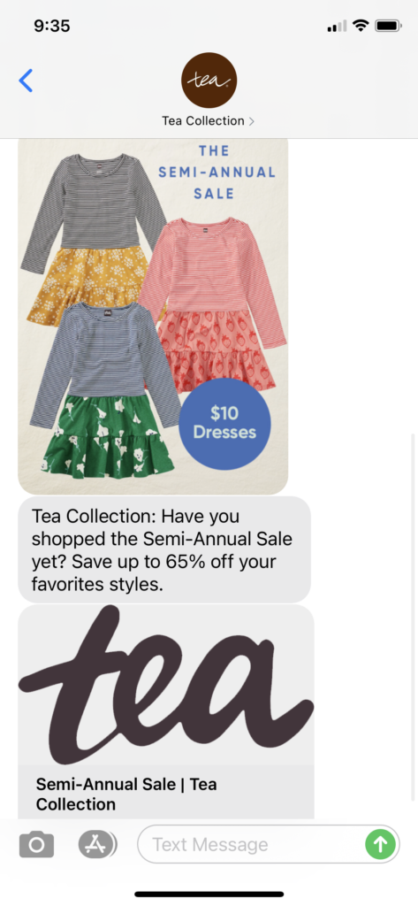 Tea Collection Text Message Marketing Example - 03.11.2021