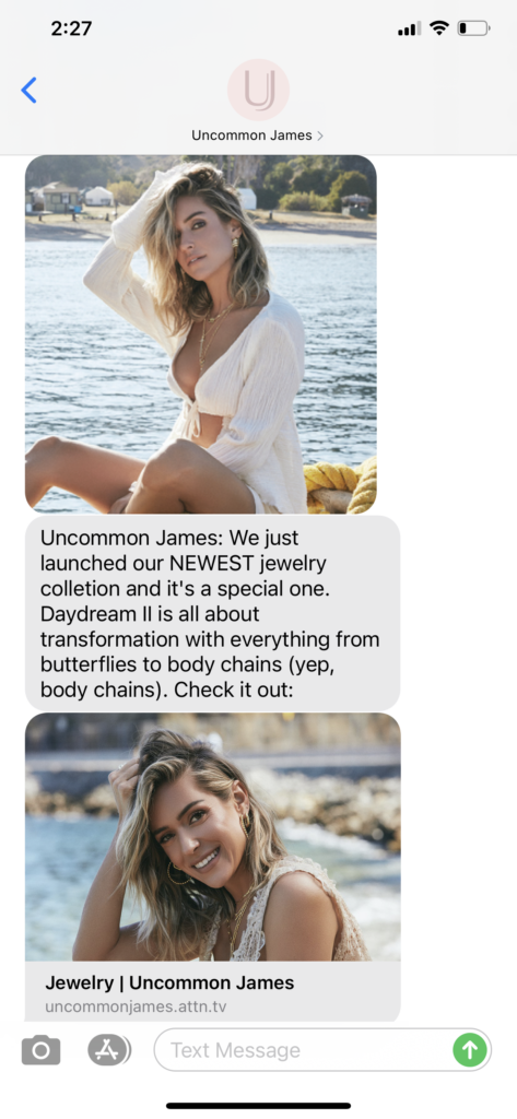 Uncommon James Text Message Marketing Example - 03.03.2021