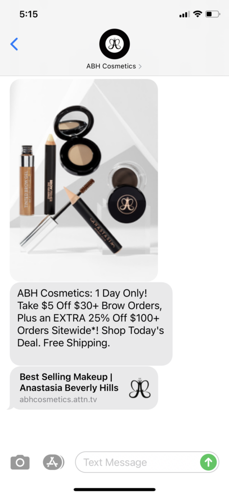 ABH Text Message Marketing Example - 04.19.2021