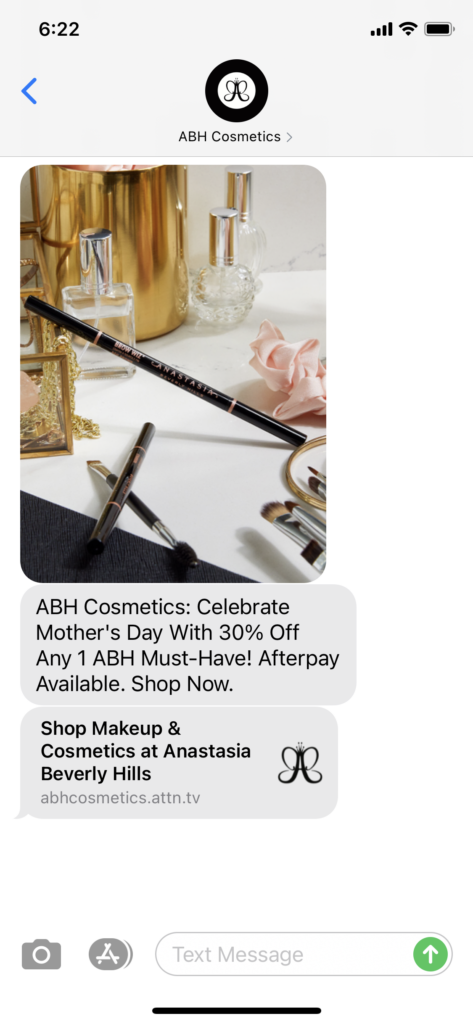 ABH Text Message Marketing Example - 04.28.2021