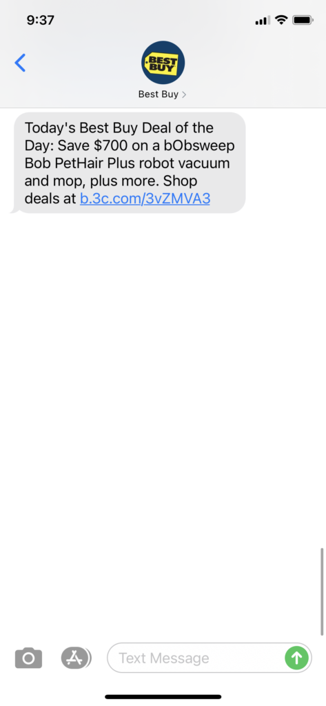 Best Buy Text Message Marketing Example - 03.22.2021