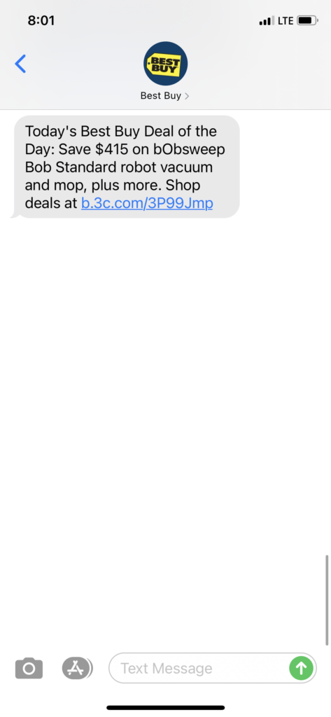 Best Buy Text Message Marketing Example - 04.06.2021