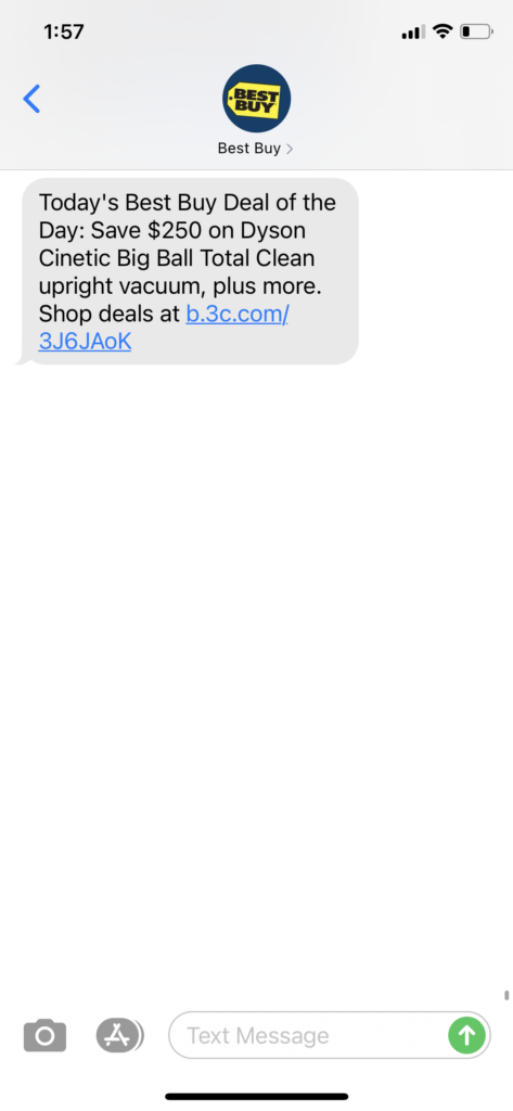Best Buy Text Message Marketing Example - 04.21.2021
