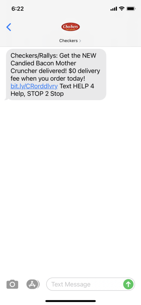 Checkers Text Message Marketing Example - 04.28.2021