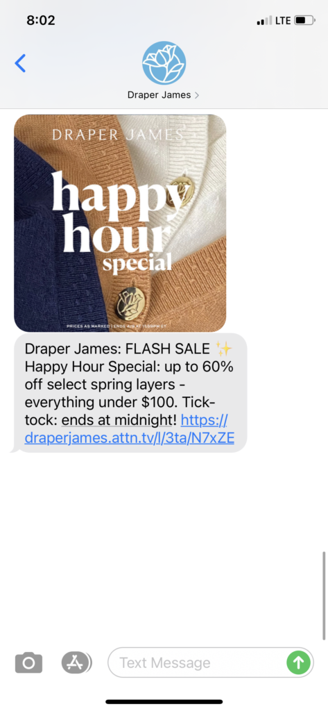 Draper James Text Message Marketing Example - 04.09.2021