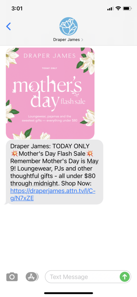 Draper James Text Message Marketing Example - 04.25.2021
