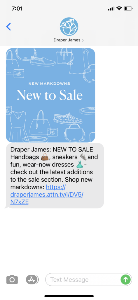 Draper James Text Message Marketing Example - 07.30.2020
