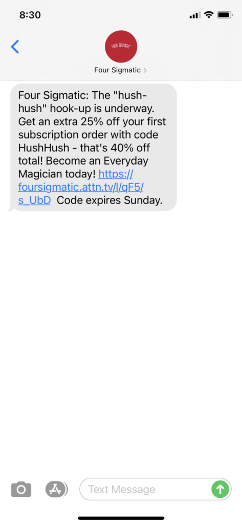 Four Sigmatic Text Message Marketing Example - 04.15.2021