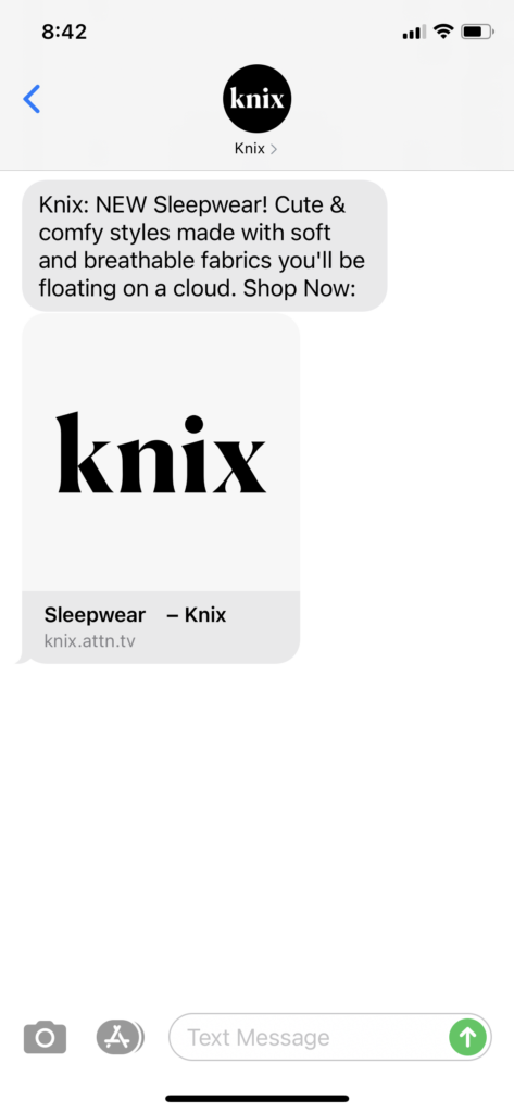 Knix Text Message Marketing Example - 04.17.2021