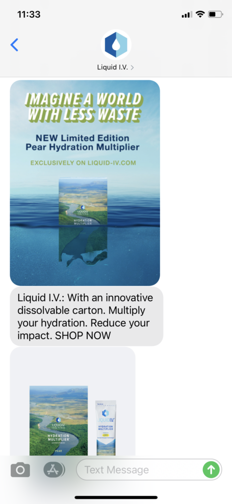 Liquid IV Text Message Marketing Example - 04.22.2021