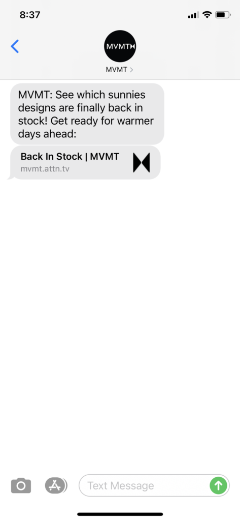 MVMT Text Message Marketing Example - 04.17.2021