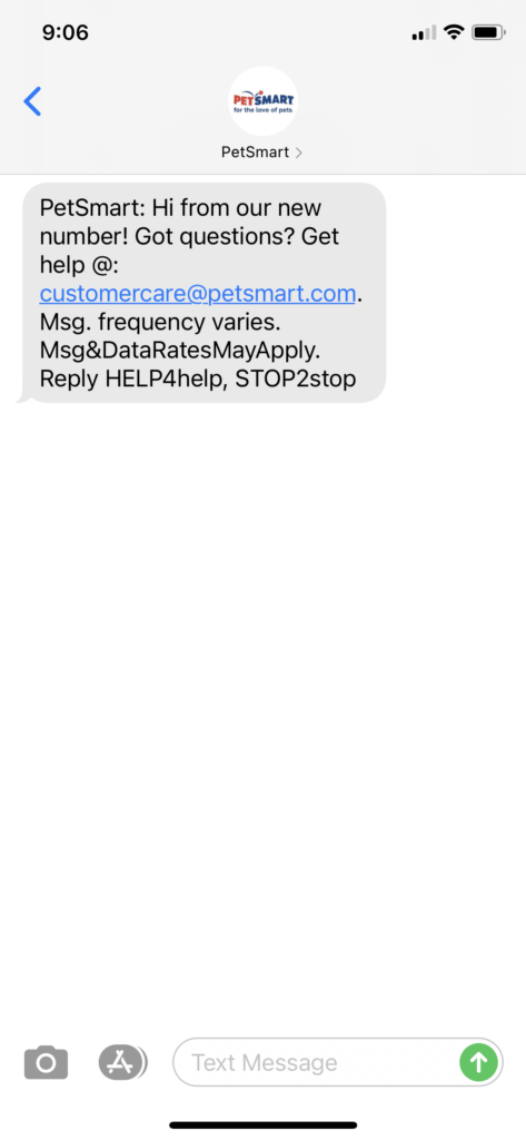 PetSmart Text Message Marketing Example - 04.13.2021