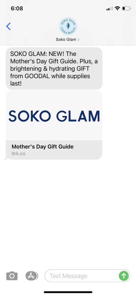 Soko Glam Text Message Marketing Example - 04.23.2021