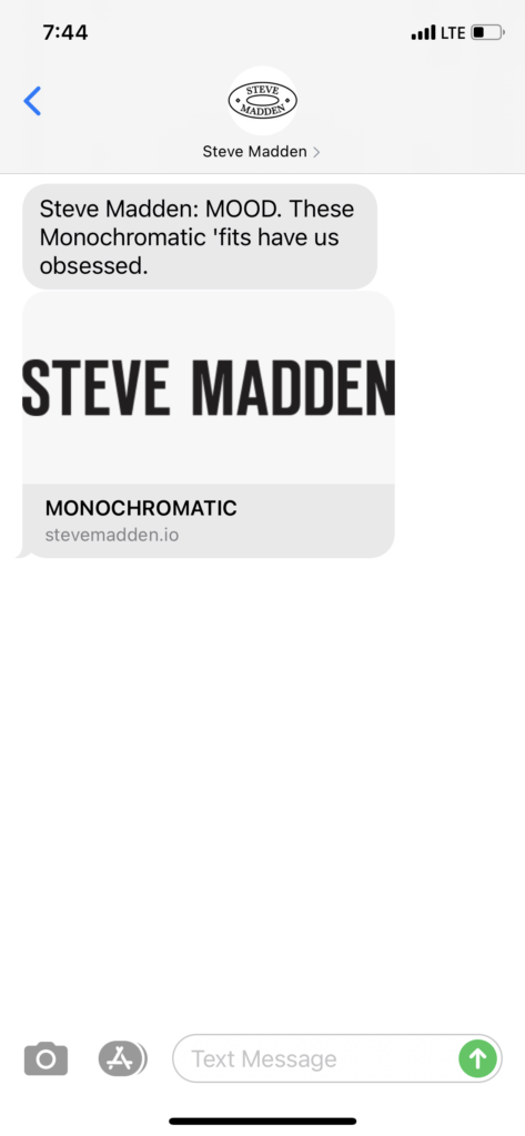 Steve Madden Text Message Marketing Example - 04.18.2021