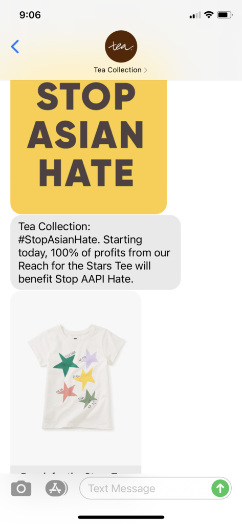 Tea Collection Text Message Marketing Example - 04.03.2021