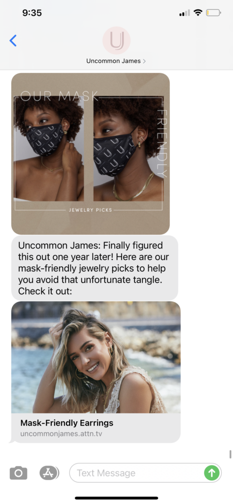 Uncommon James Text Message Marketing Example - 03.20.2021