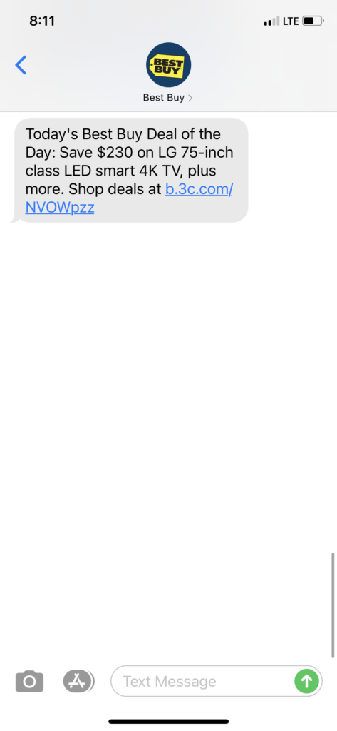 Best Buy Text Message Marketing Example - 05.19.2021