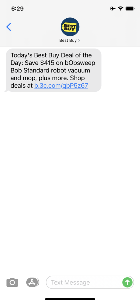 Best Buy Text Message Marketing Example - 05.22.2021