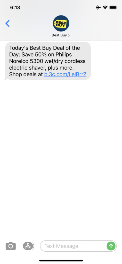 Best Buy Text Message Marketing Example - 05.23.2021