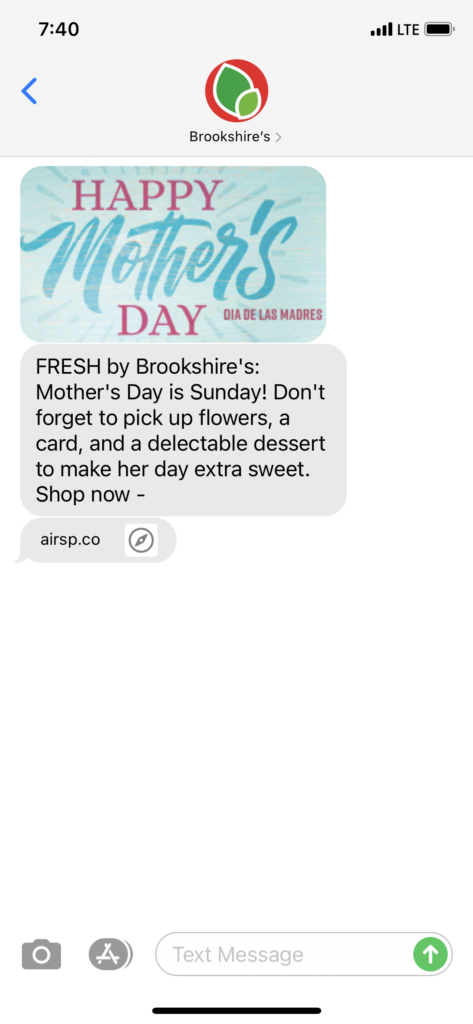 Brookshire's Text Message Marketing Example - 05.05.2021