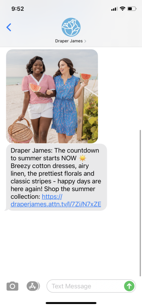 Draper James Text Message Marketing Example - 05.02.2021