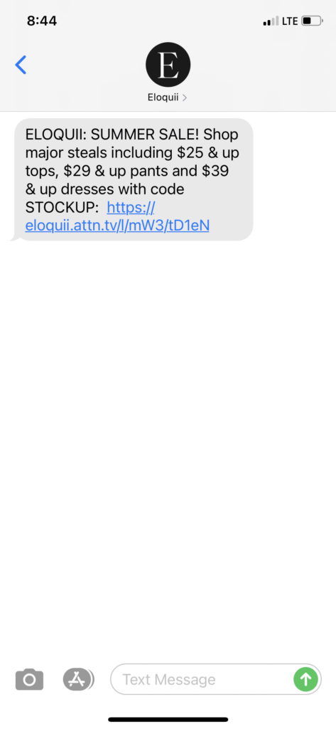 ELOQUII Text Message Marketing Example - 05.17.2021