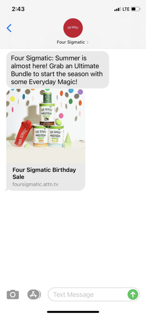 Four Sigmatic Text Message Marketing Example - 05.11.2021
