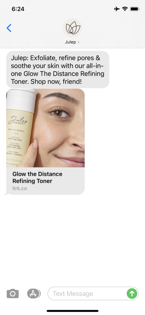 Julep Text Message Marketing Example - 05.22.2021