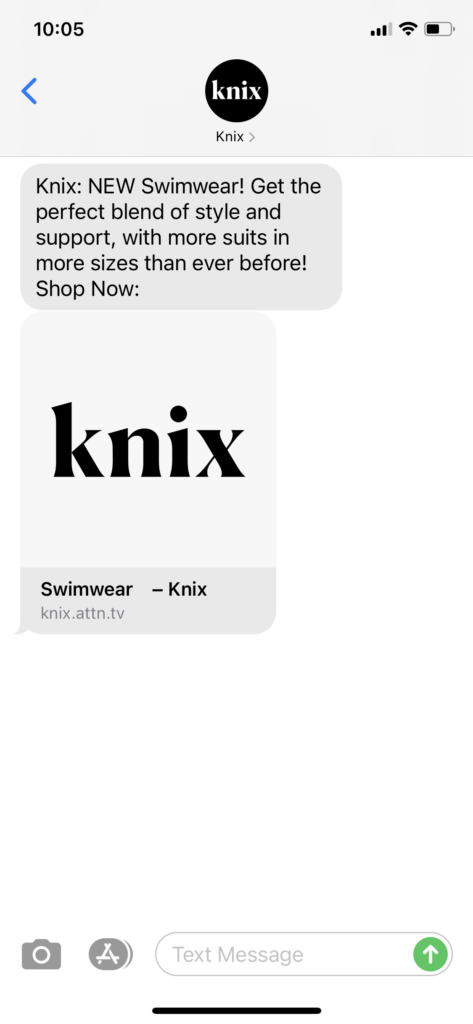 Knix Text Message Marketing Example - 05.01.2021