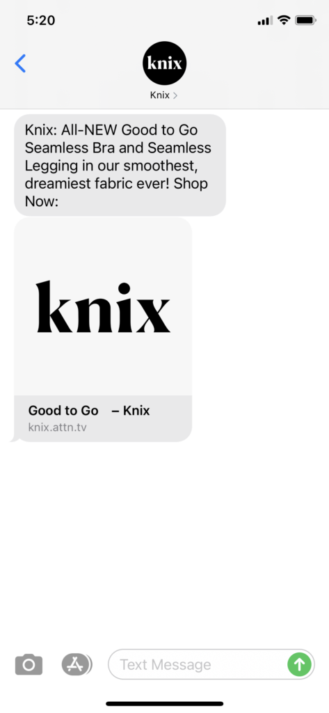 Knix Text Message Marketing Example - 05.15.2021