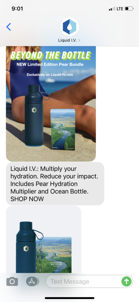 Liquid IV Text Message Marketing Example - 05.16.2021