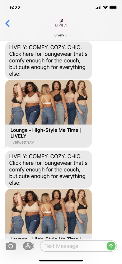 Lively Text Message Marketing Example - 05.15.2021