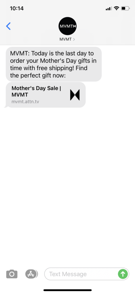 MVMT Text Message Marketing Example - 04.29.2021