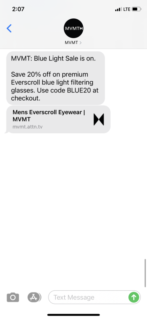 MVMT Text Message Marketing Example - 05.13.2021