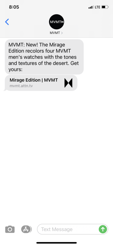 MVMT Text Message Marketing Example - 05.19.2021
