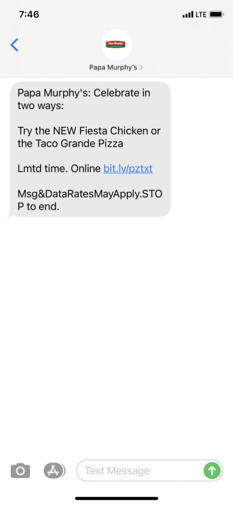 Papa Murphy's Text Message Marketing Example - 05.05.2021