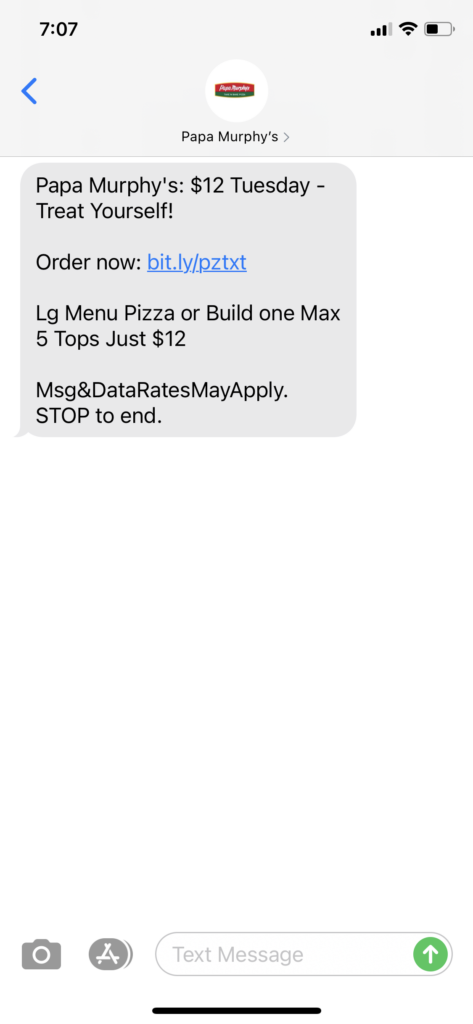 Papa Murphy's Text Message Marketing Example - 05.25.2021