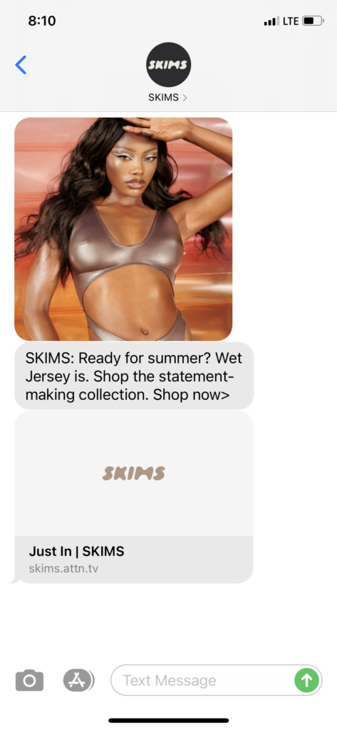 SKIMS Text Message Marketing Example - 05.19.2021