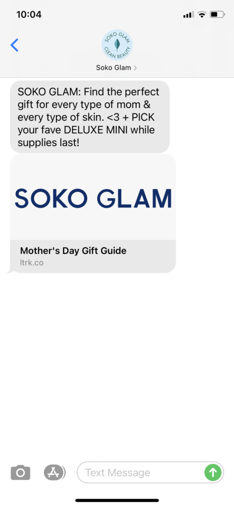 Soko Glam Text Message Marketing Example - 05.01.2021