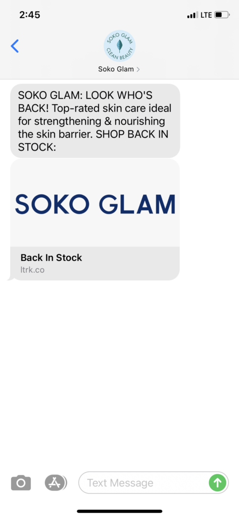 Soko Glam Text Message Marketing Example - 05.11.2021