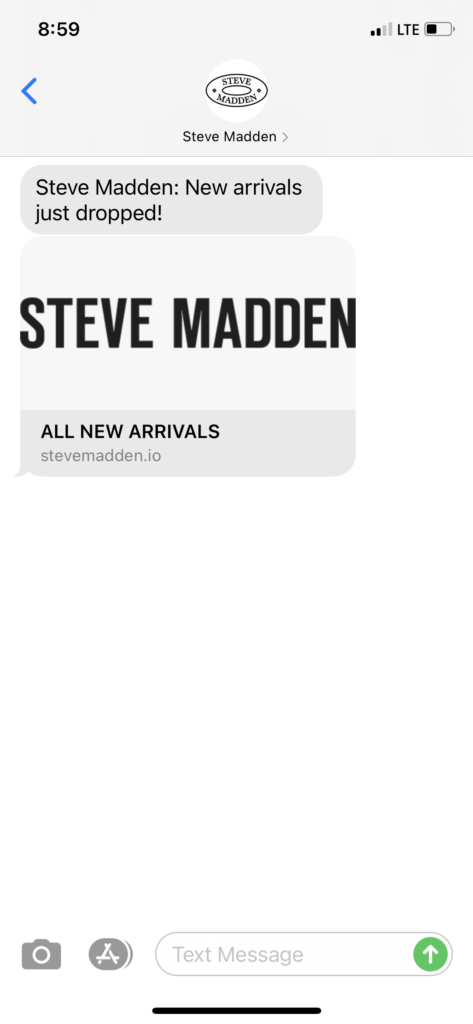 Steve Madden Text Message Marketing Example - 05.16.2021