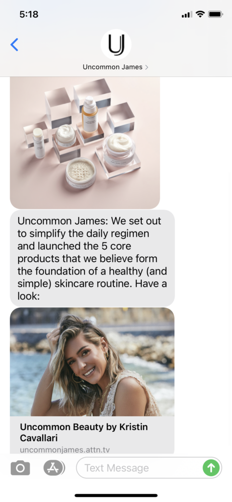 Uncommon James Text Message Marketing Example - 05.15.2021