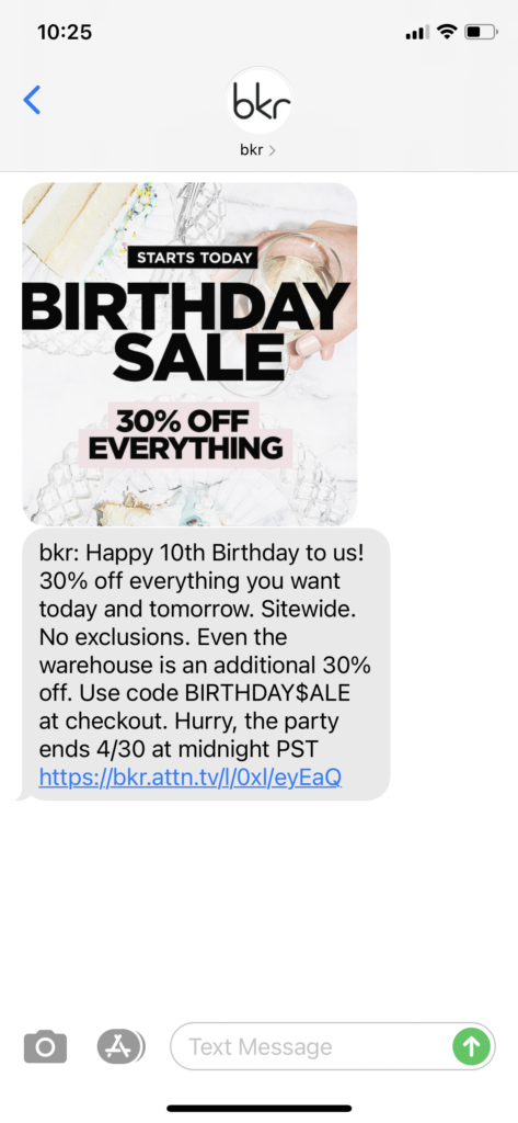 bkr Text Message Marketing Example - 04.29.2021