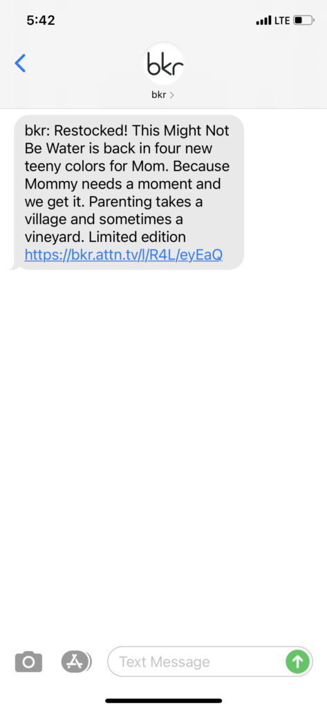 bkr Text Message Marketing Example - 05.03.2021