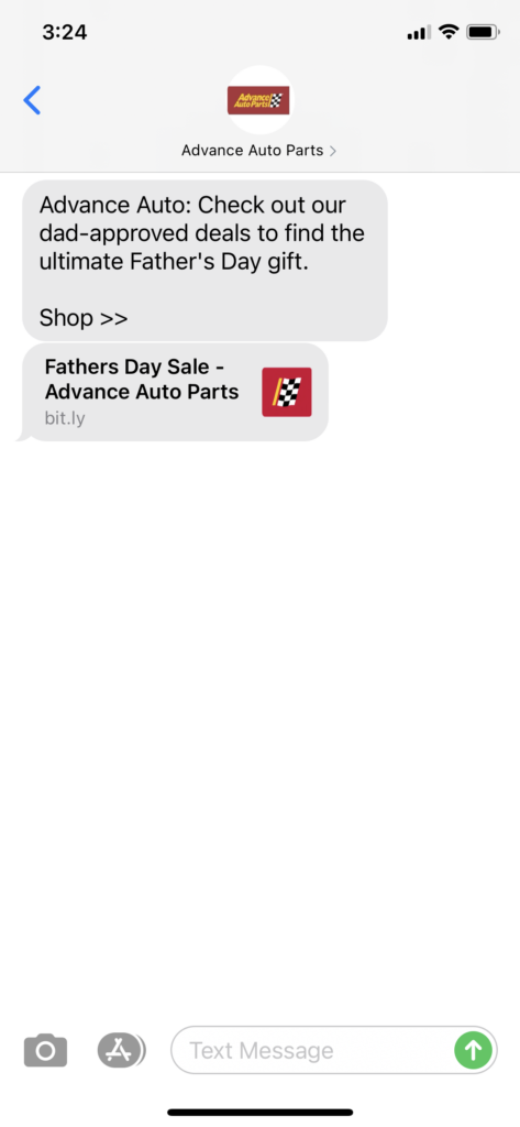 Advance Auto Text Message Marketing Example - 06.11.2021