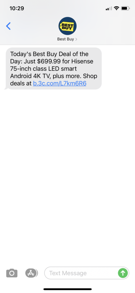 Best Buy Text Message Marketing Example - 05.30.2021