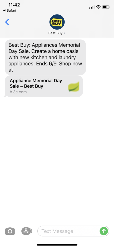 Best Buy Text Message Marketing Example - 06.02.2021
