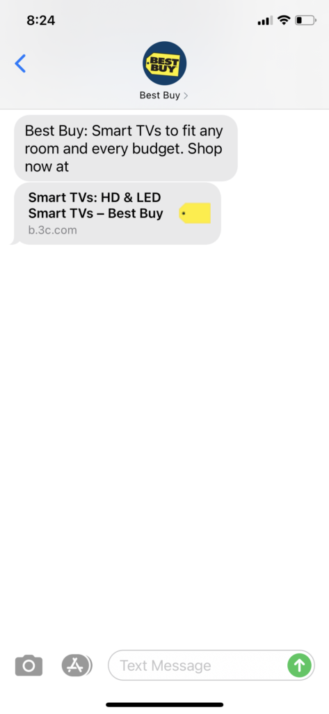 Best Buy Text Message Marketing Example - 06.08.2021