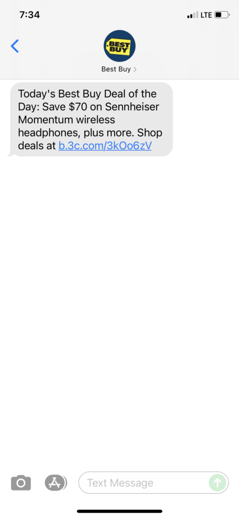 Best Buy Text Message Marketing Example - 06.14.2021