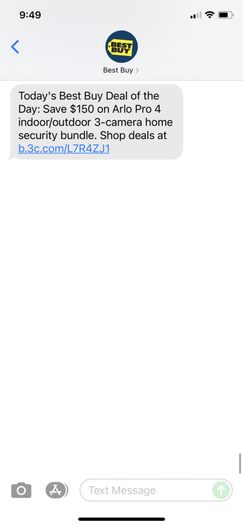 Best Buy Text Message Marketing Example - 06.18.2021